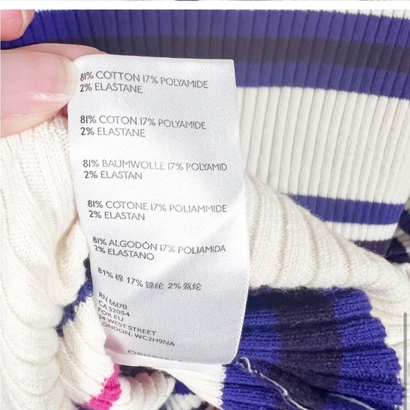 Urban Outfitters Tenny Ribbed Henley Striped Cropped Sweater - Picture 6 of 7